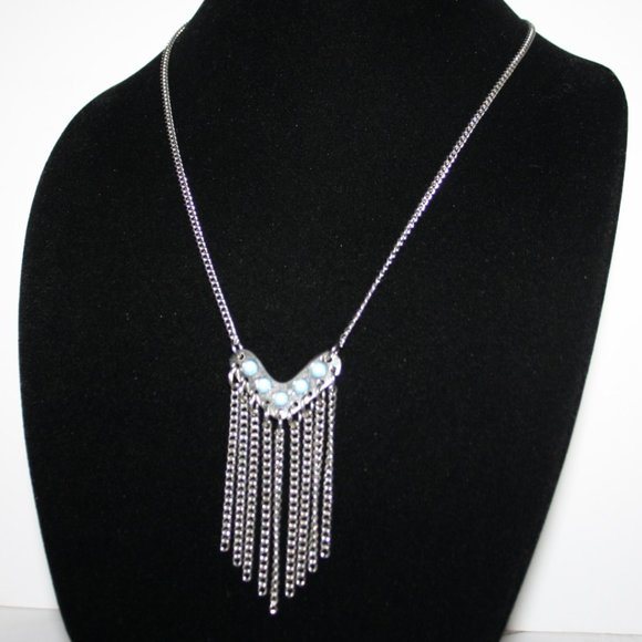 Beautiful silver and turquoise necklace 21" - Picture 4 of 4